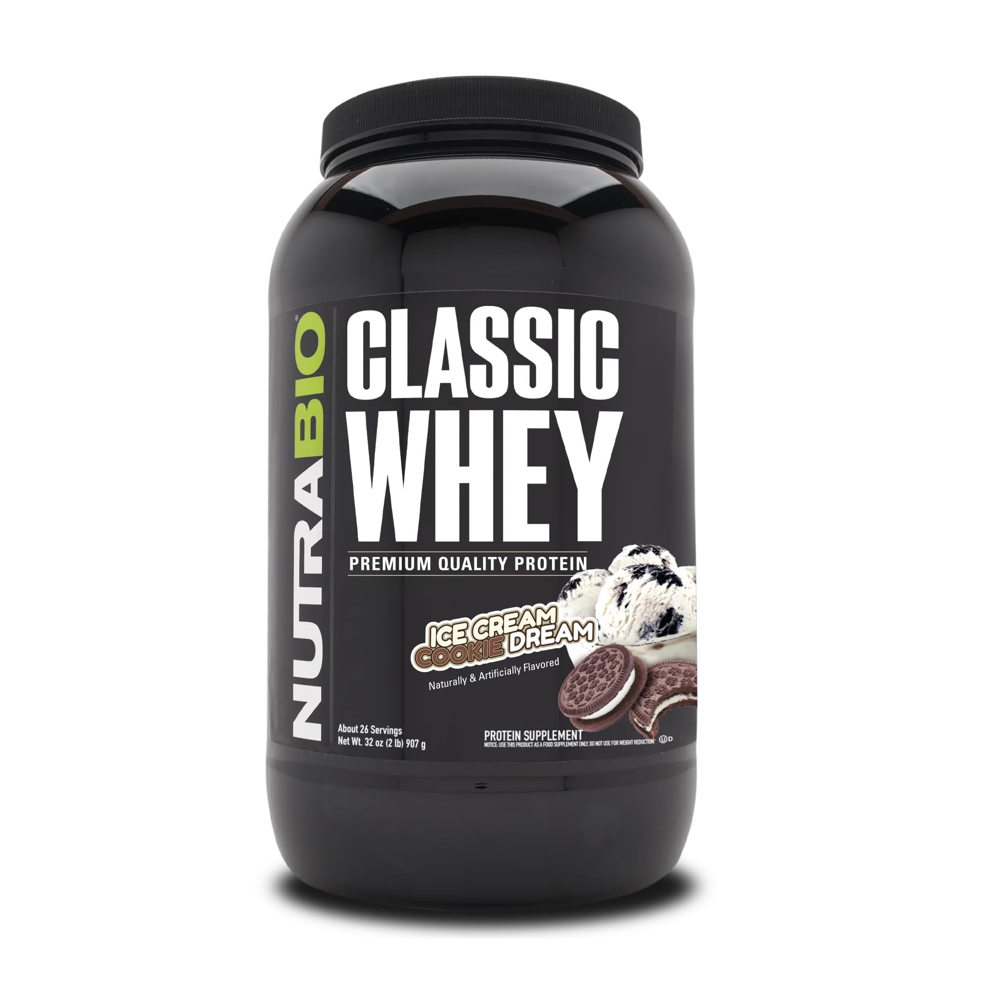 NutraBio Classic Whey Ice Cream Cookie Dream shake for post-workout recovery