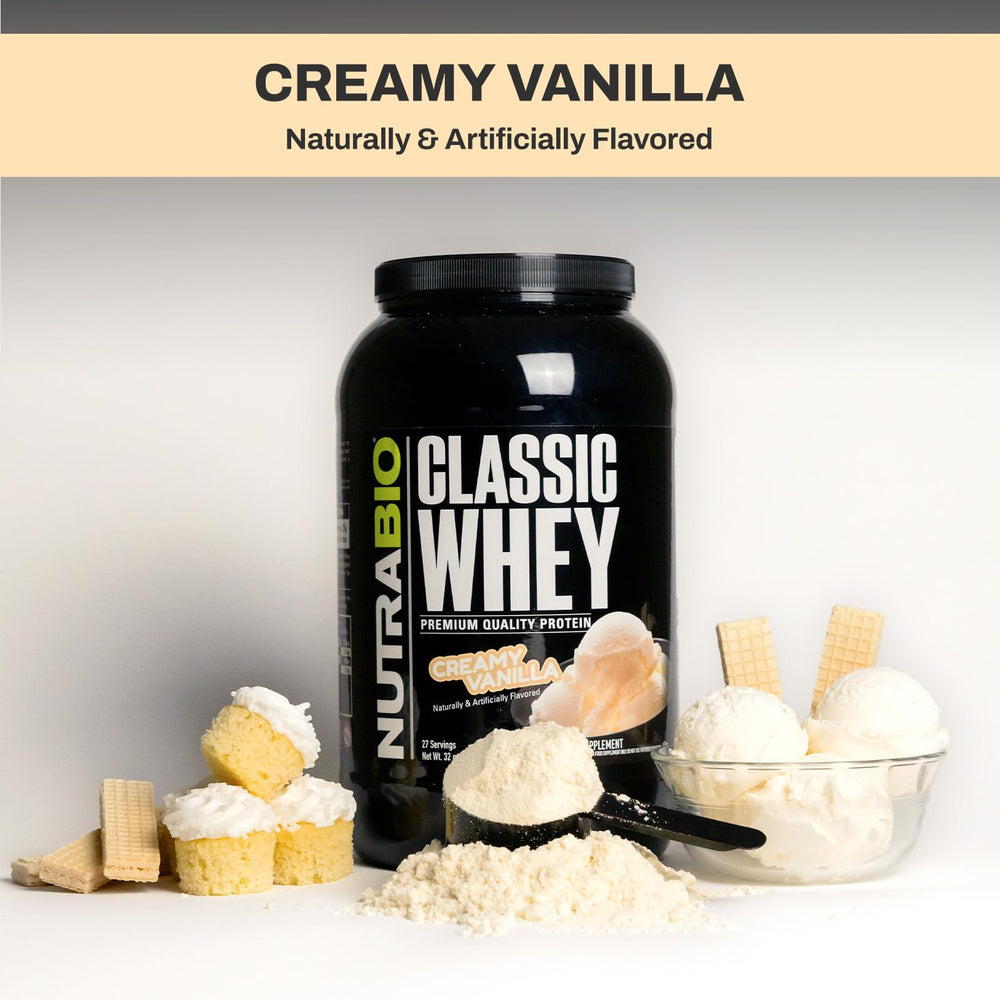 NutraBio Classic Whey mixing bottle demonstrating smooth blending