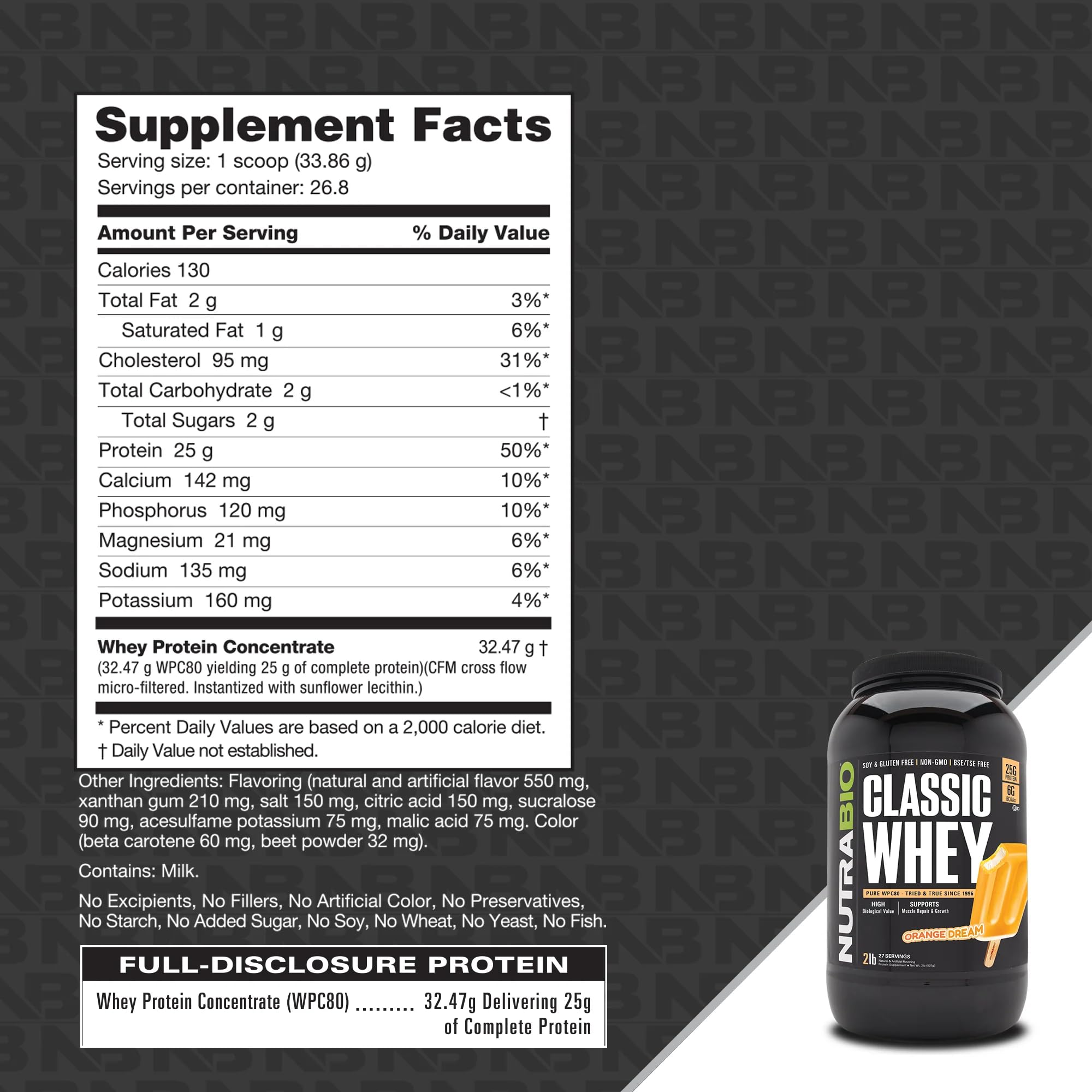 NutraBio Classic Whey scoop dissolving for smooth shakes.