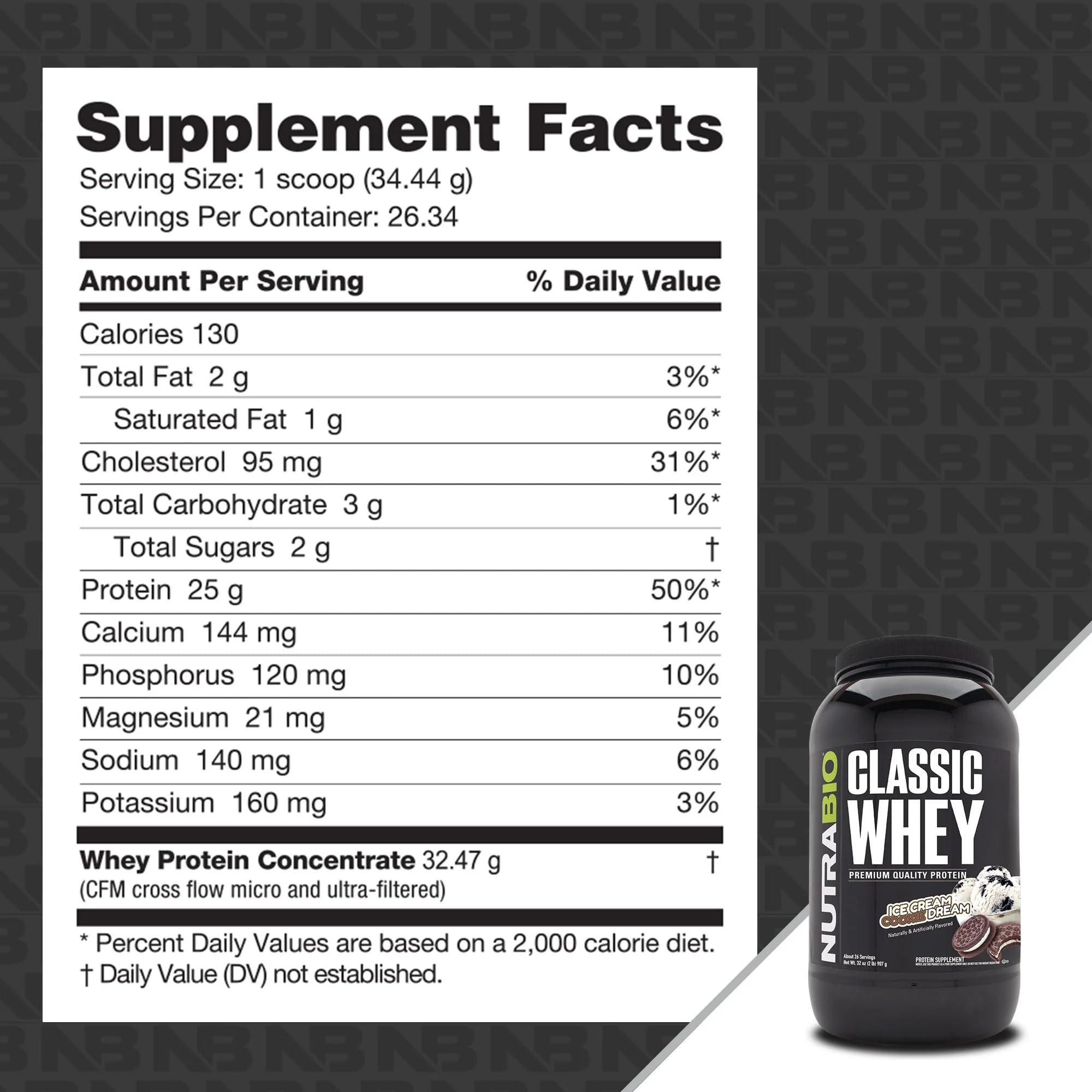 NutraBio Classic Whey protein scoop ensures precise daily protein serving
