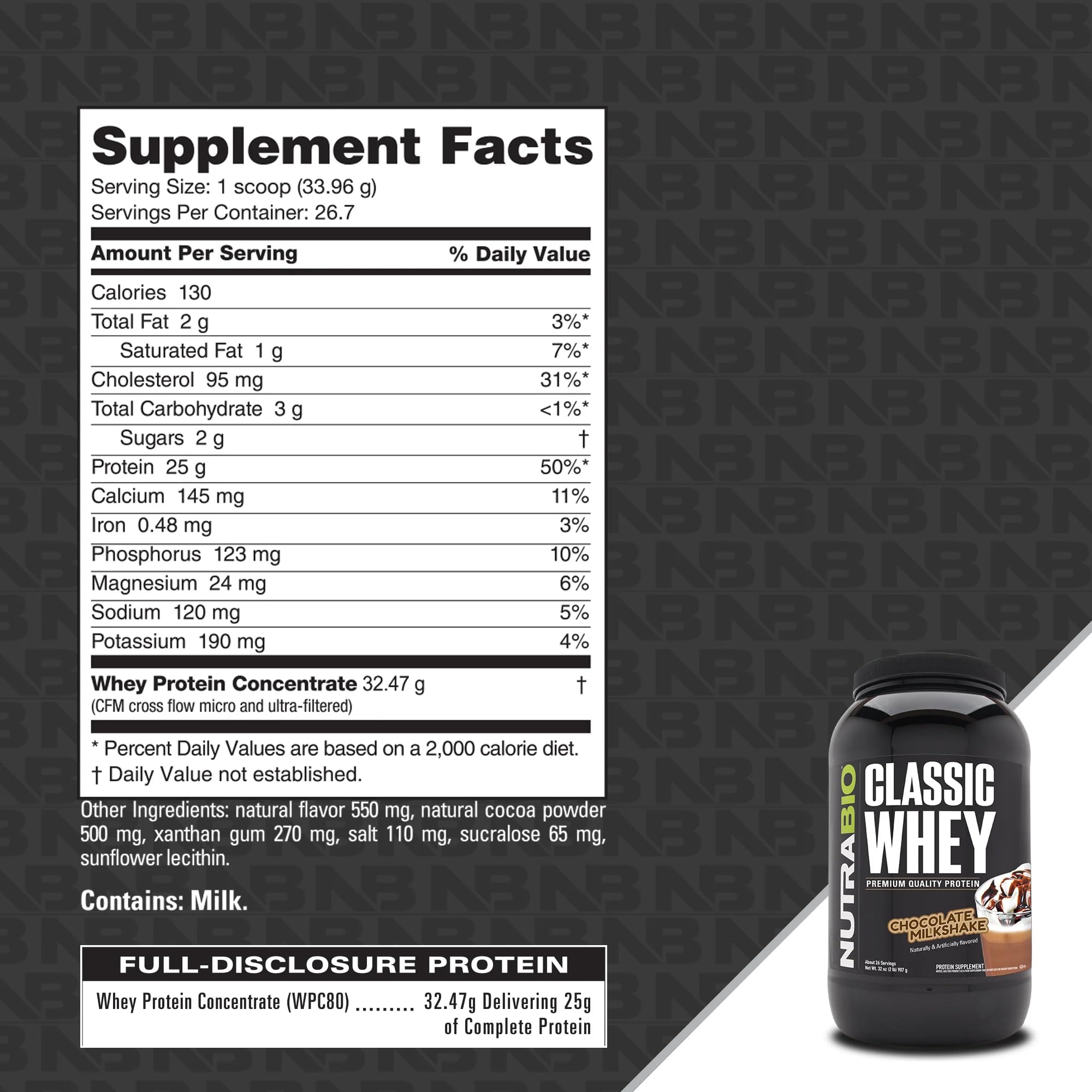 NutraBio Classic Whey shake prepared with water, convenient anytime.