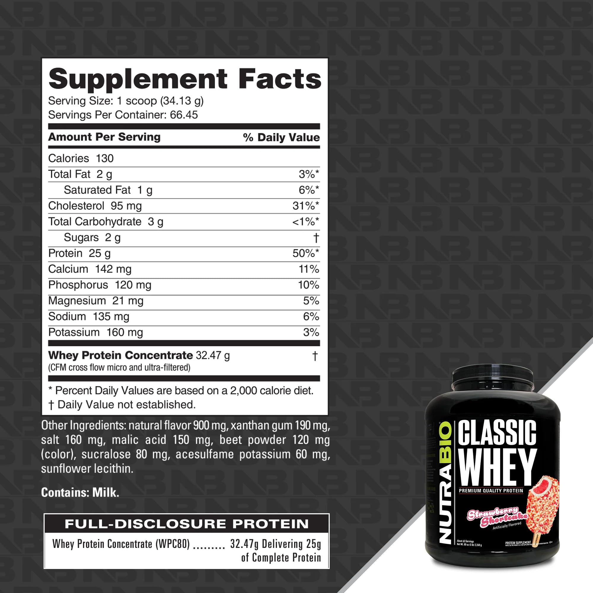 NutraBio Classic Whey shaker with powder ready to mix