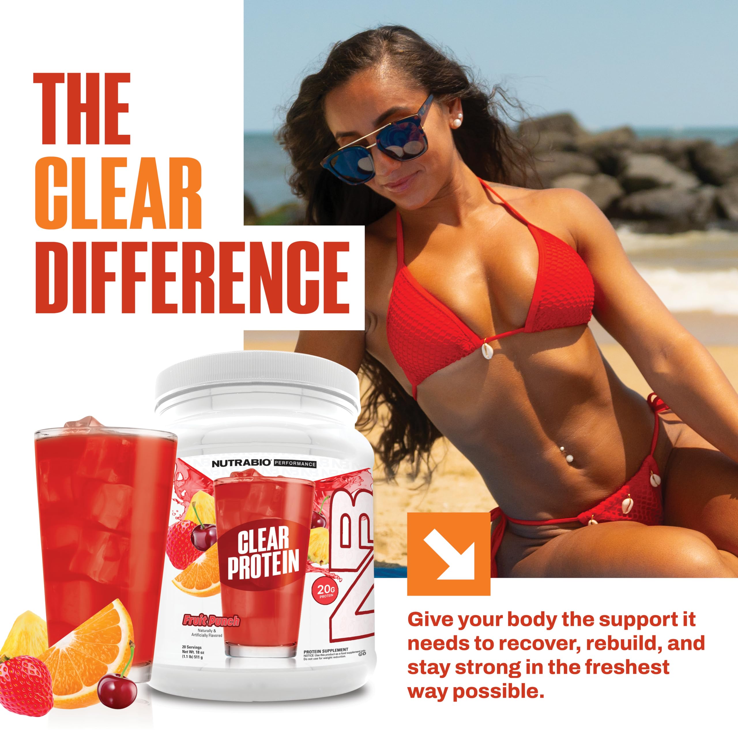 Close-up of NutraBio Clear Whey Iso foam-free mixing