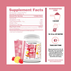 Protein scoop from NutraBio Clear Whey is measured for serving size.
