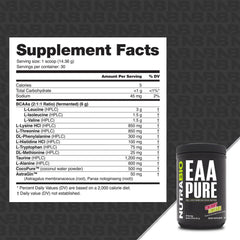 NutraBio EAA Pure bottle pour, pre- or post-workout drink option