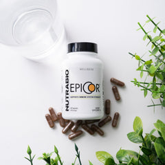 NutraBio Epicor ingredients close-up; polyphenols and beta-glucans in the fermentate.