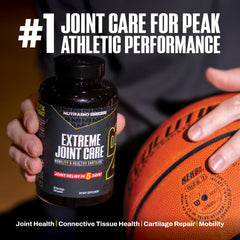 NutraBio Extreme Joint Care bottle on table ready for daily use.