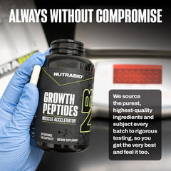 NutraBio Growth Peptides daily-use ritual capturing a simple routine for consistency.