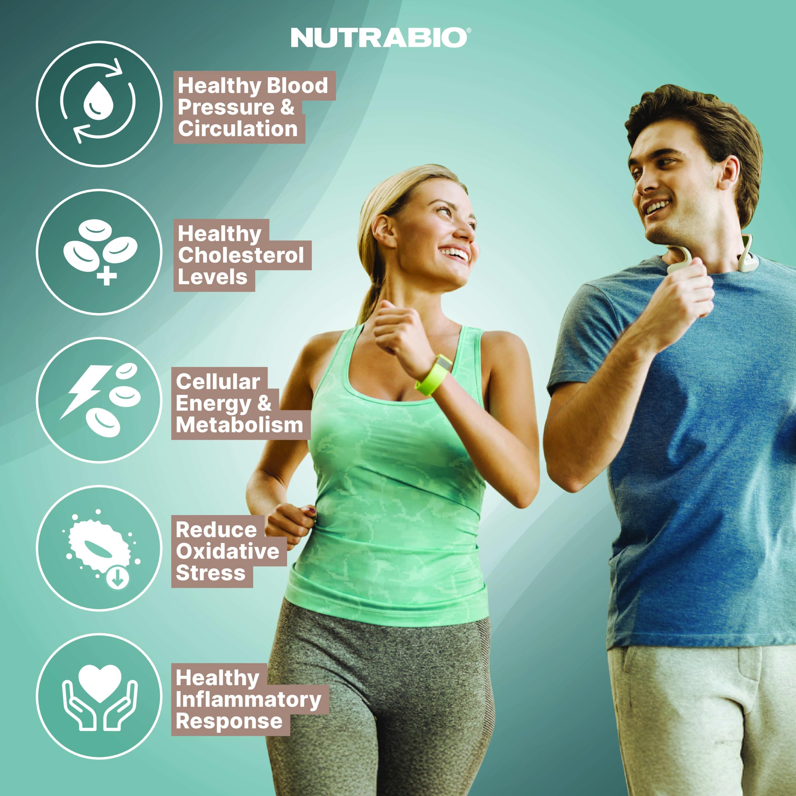 NutraBio Heart olive leaf extract visual emphasizing vascular antioxidant support.