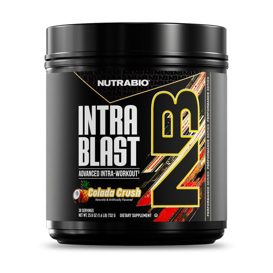 NutraBio Intra Blast bottle pour for convenient intra-workout hydration.