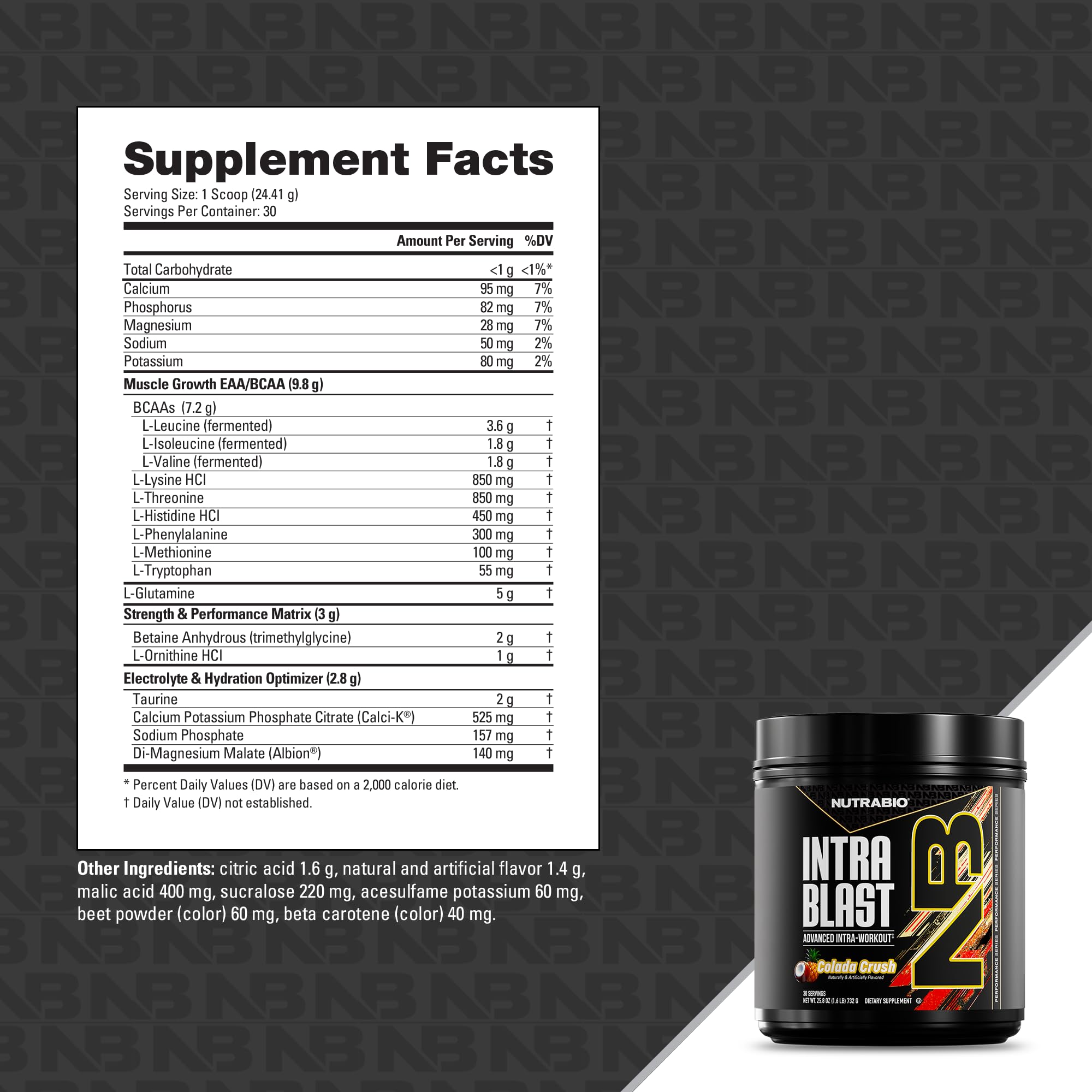 NutraBio Intra Blast post-workout bottle aids recovery after sessions.