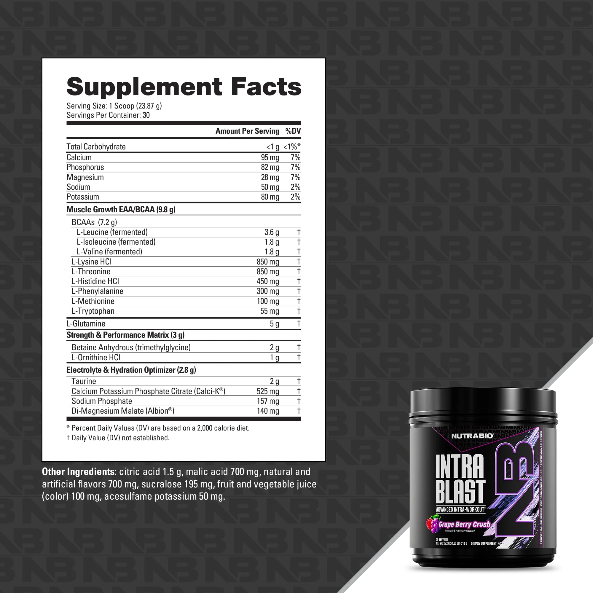 NutraBio Intra Blast powder dissolving in water for fast absorption