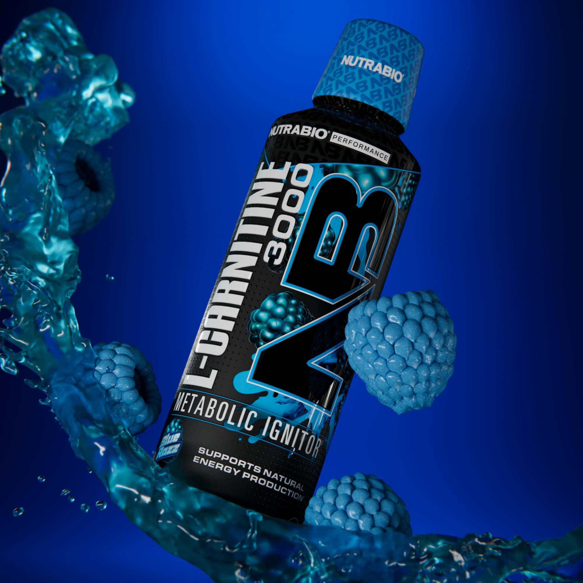 NutraBio L-Carnitine Liquid Shots being poured for a quick energy boost during workouts.