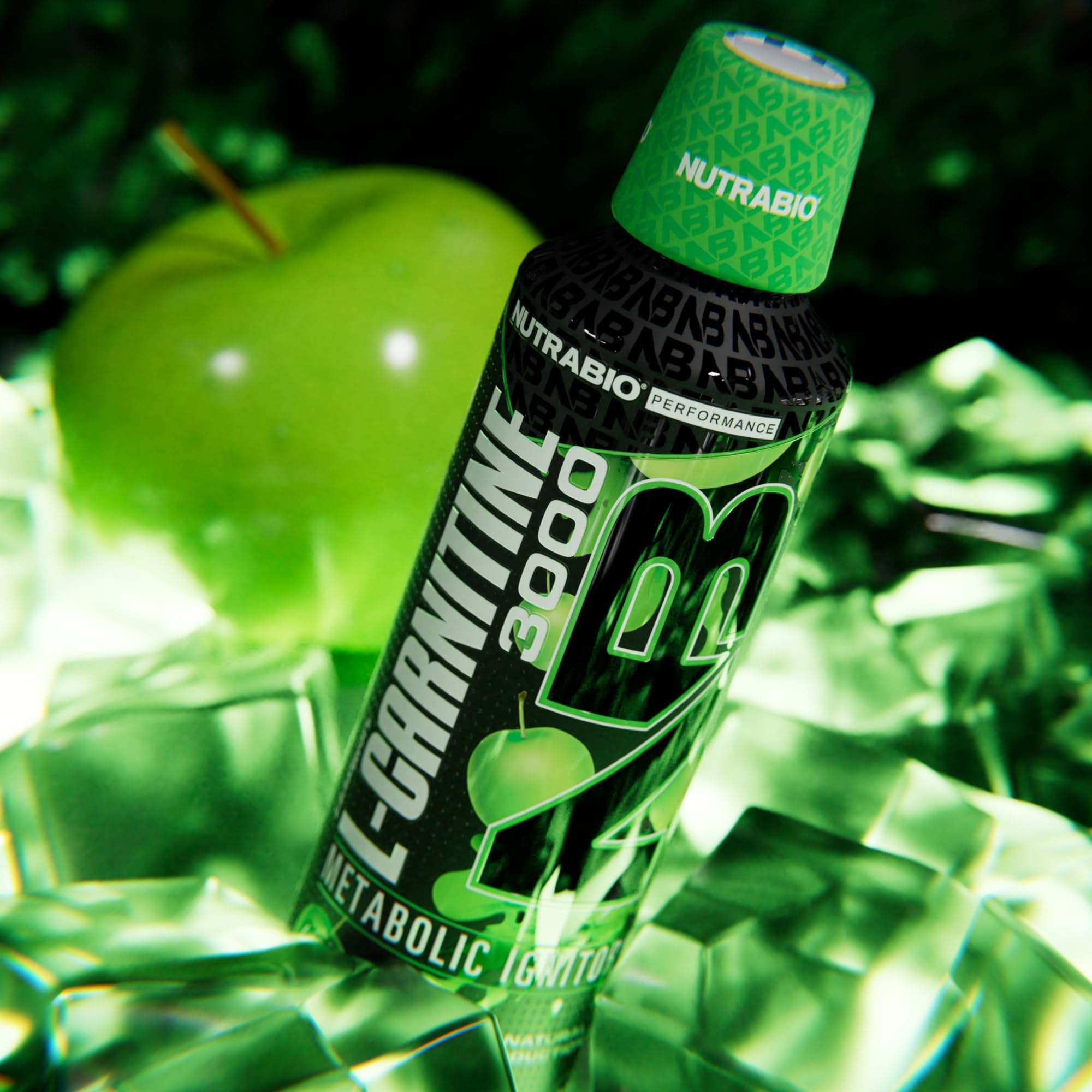NutraBio bottle content close-up highlights clean energy potential.