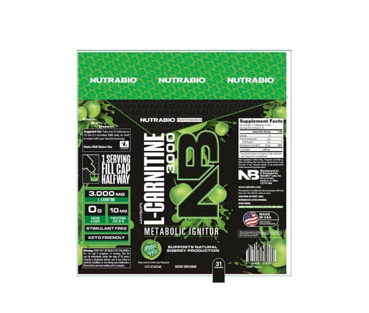 NutraBio L-Carnitine Shots pour demonstrates fast absorption and stimulant-free energy.