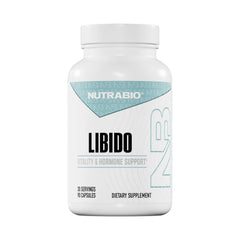 NutraBio Libido packaging displays the bottle for daily vitality support