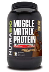 NutraBio Muscle Matrix bottle front view with a clean-label presentation.