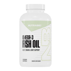 NutraBio Omega-3 bottle front for daily omega-3 intake