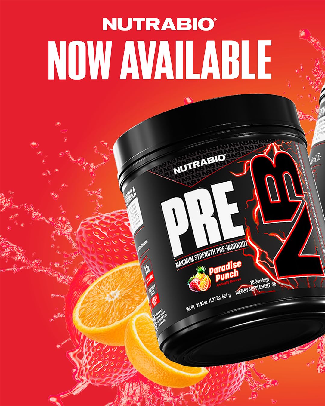 NutraBio Paradise Punch serving being poured into a shaker before training.