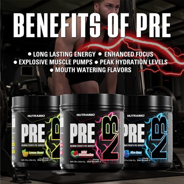 NutraBio Preworkout shaker with watermelon mix ready for training.