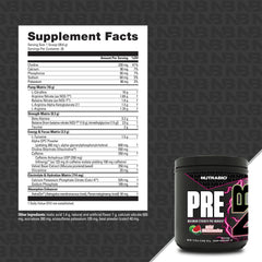 NutraBio Preworkout Watermelon flavor close-up suggests refreshing taste and aroma.