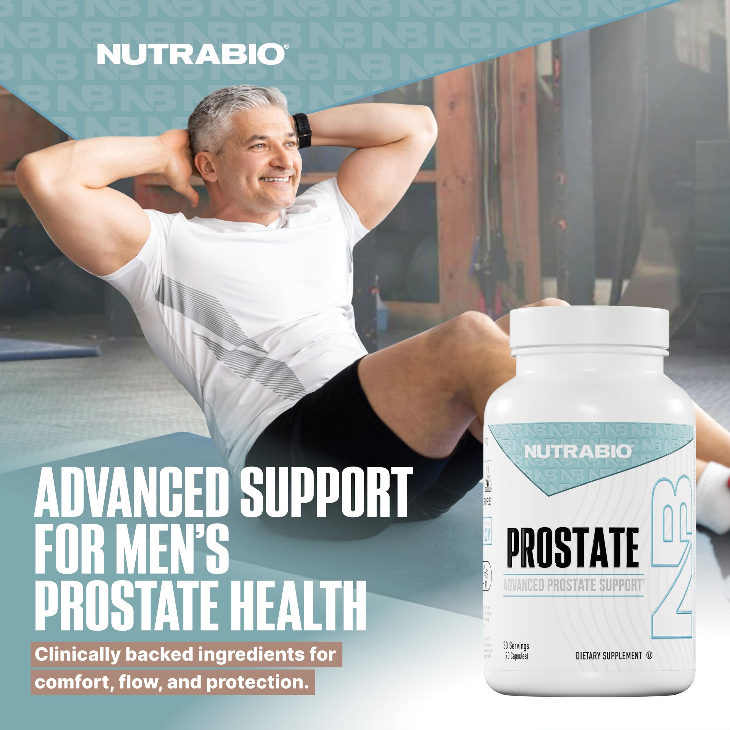 NutraBio Prostate USPlus Saw Palmetto label close-up for trusted ingredients.