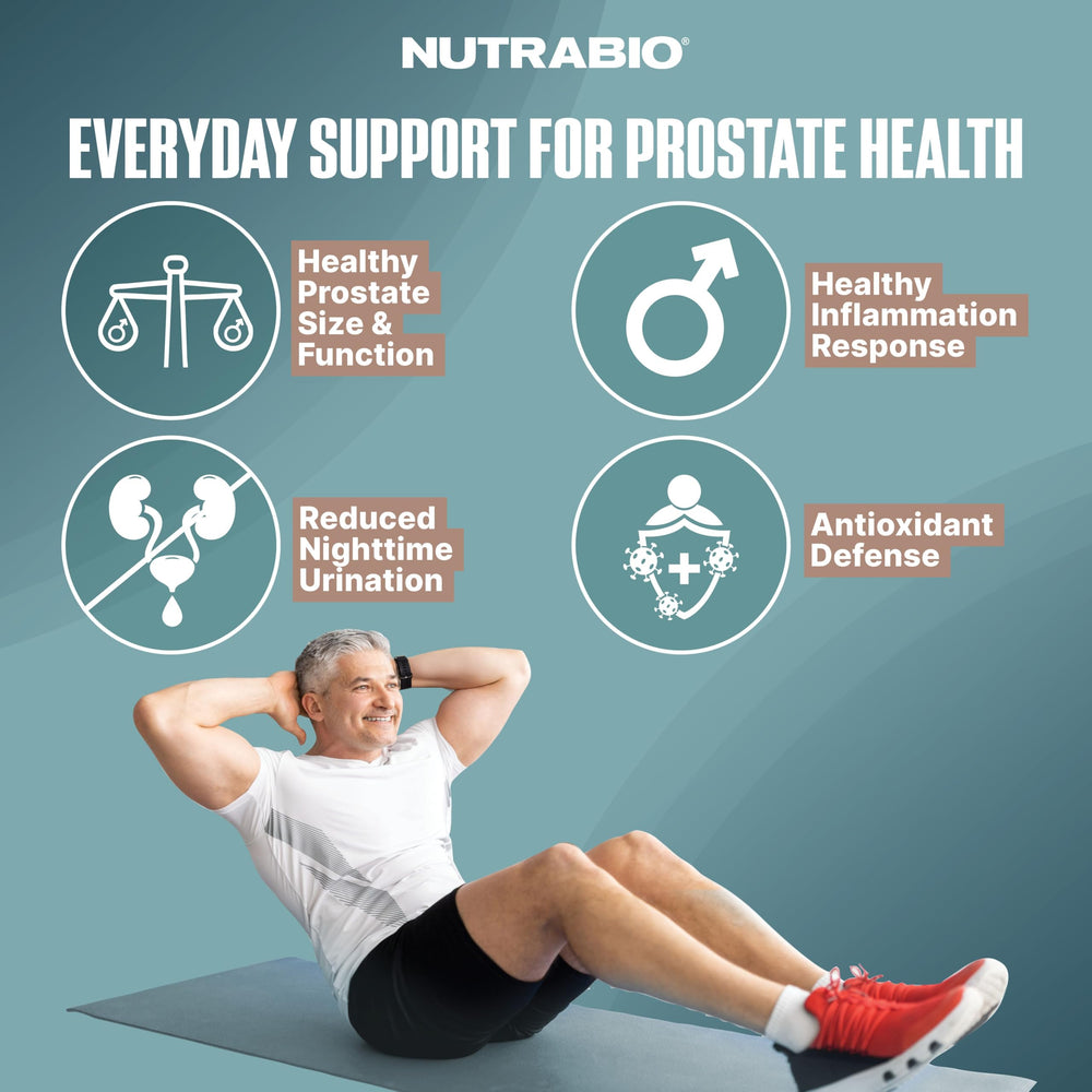 NutraBio Prostate VEGAPURE Beta-Sitosterol capsules close-up showing plant-based blend.
