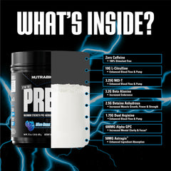 NutraBio Stim-Free Pre-Workout Blue Raz endurance support for longer sessions.