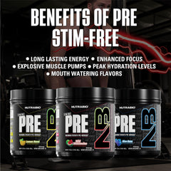 NutraBio STIM-Free PRE Watermelon endurance frame with beta-alanine support
