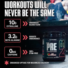 NutraBio STIM-Free PRE Watermelon mix in a glass for a clean pre-workout ritual
