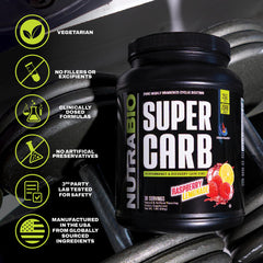 NutraBio Super Carb powder dissolving in water for quick, smooth mix