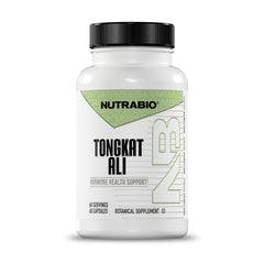 NutraBio Tongkat Ali Longjack 100 bottle shown for daily energy support.