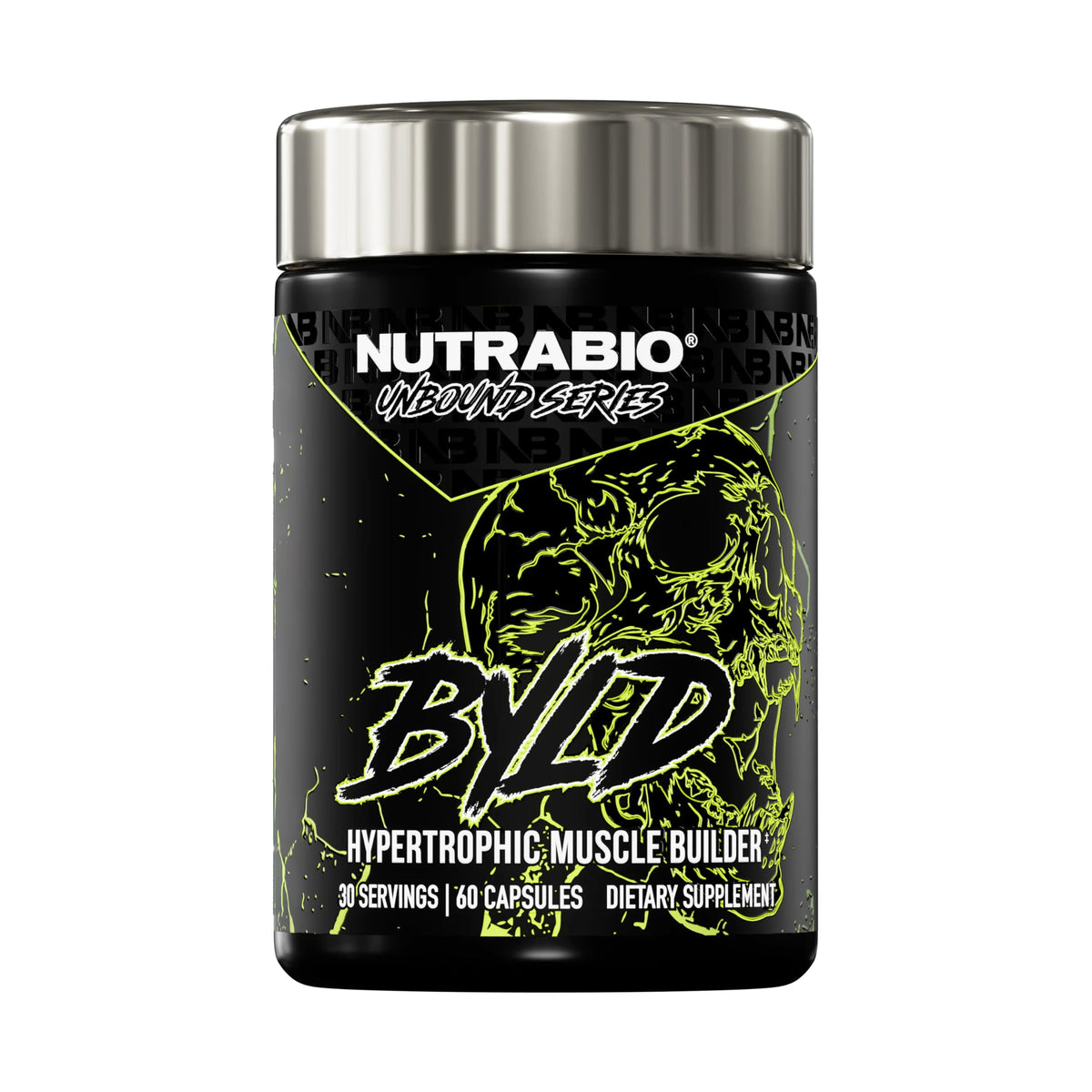 NutraBio Unbound BYLD bottle front for lean muscle support during workouts