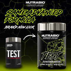 NutraBio Unbound Test label close-up showing fenugreek and tongkat ali for energy support.