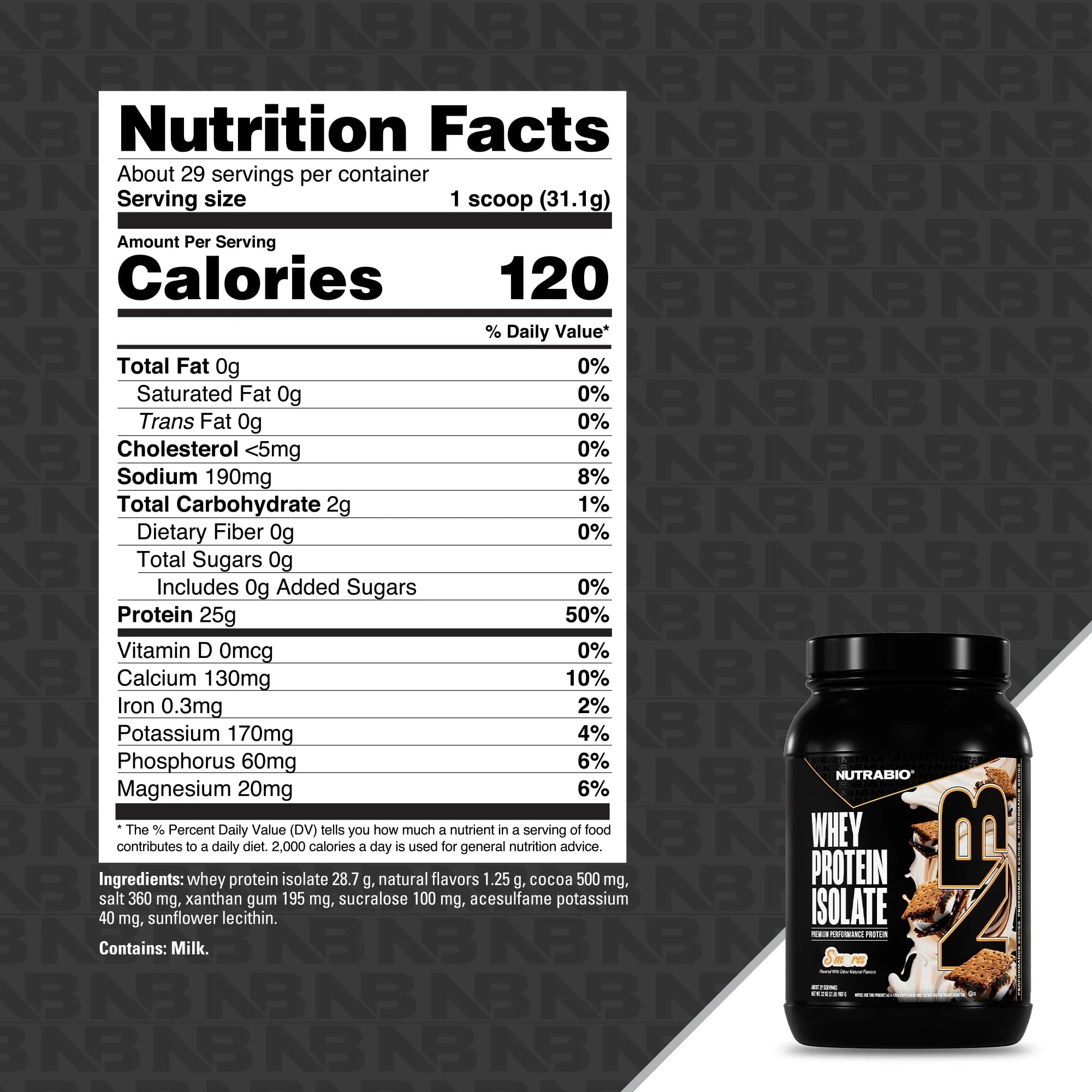 NutraBio Whey Isolate scoop with glass for a protein shake
