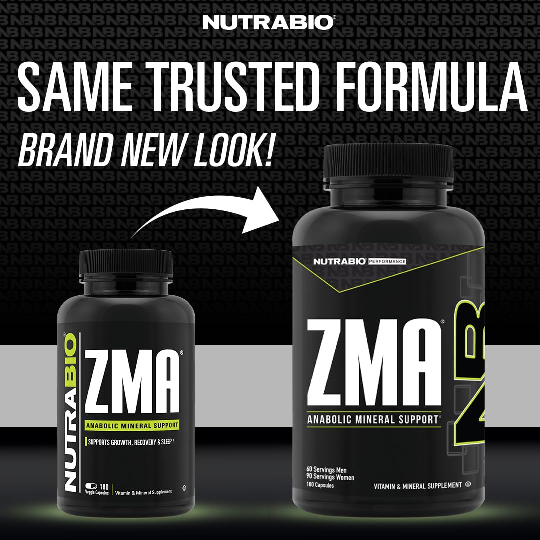 Close-up of NutraBio ZMA capsules for sleep and muscle recovery