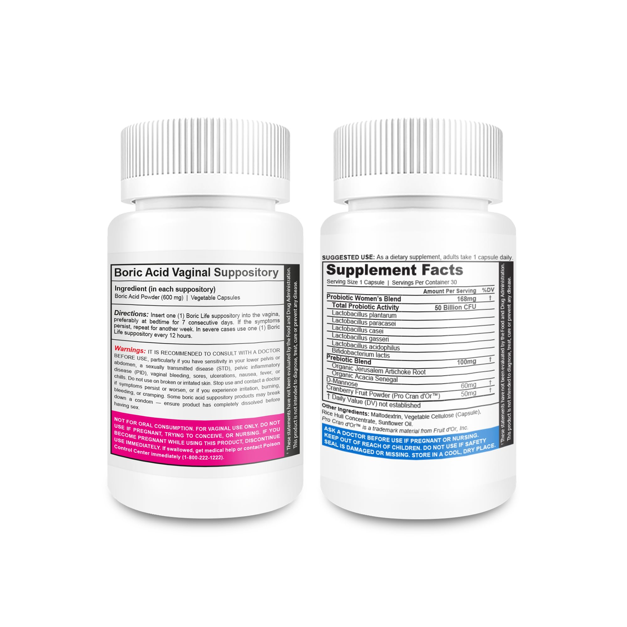 NutraBlast women's probiotics bottle with 50 billion CFU supports digestive and urinary health.