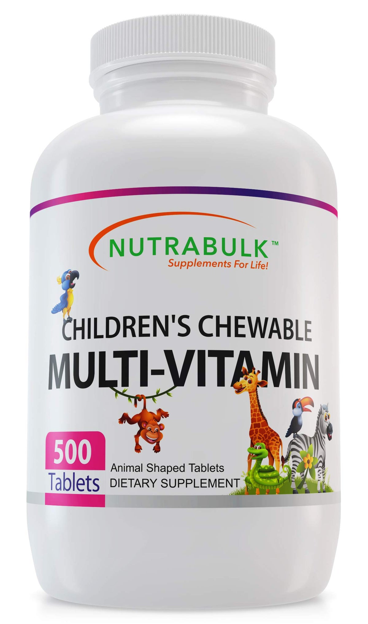 NutraBulk Children’s chewables elephants cherry flavor for tasty daily nutrition.