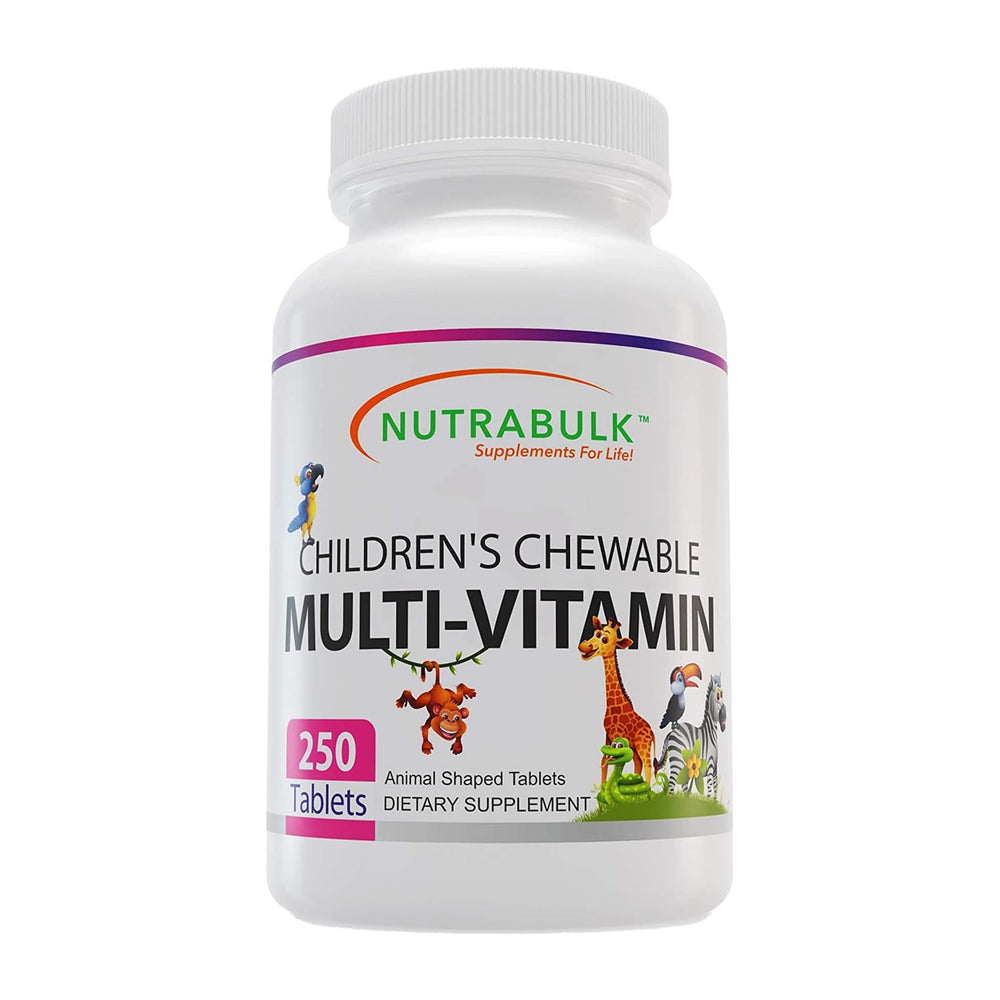 NutraBulk Kids chewable multivitamin elephant bottle image boosts kid-friendly daily nutrition