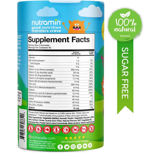 Nutracelle Nutramin cherry gummy bottle supports routine