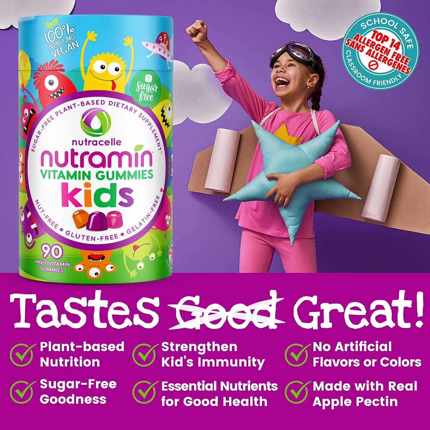 Nutracelle Nutramin gelatin-free gummies designed for allergen safety