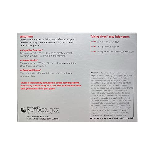 Nutraceutics Vivaxl dissolving sachet releasing tropical bubbles in water