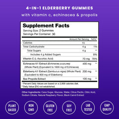 NutraChamps Elderberry Gummies close-up showing natural berry flavor.