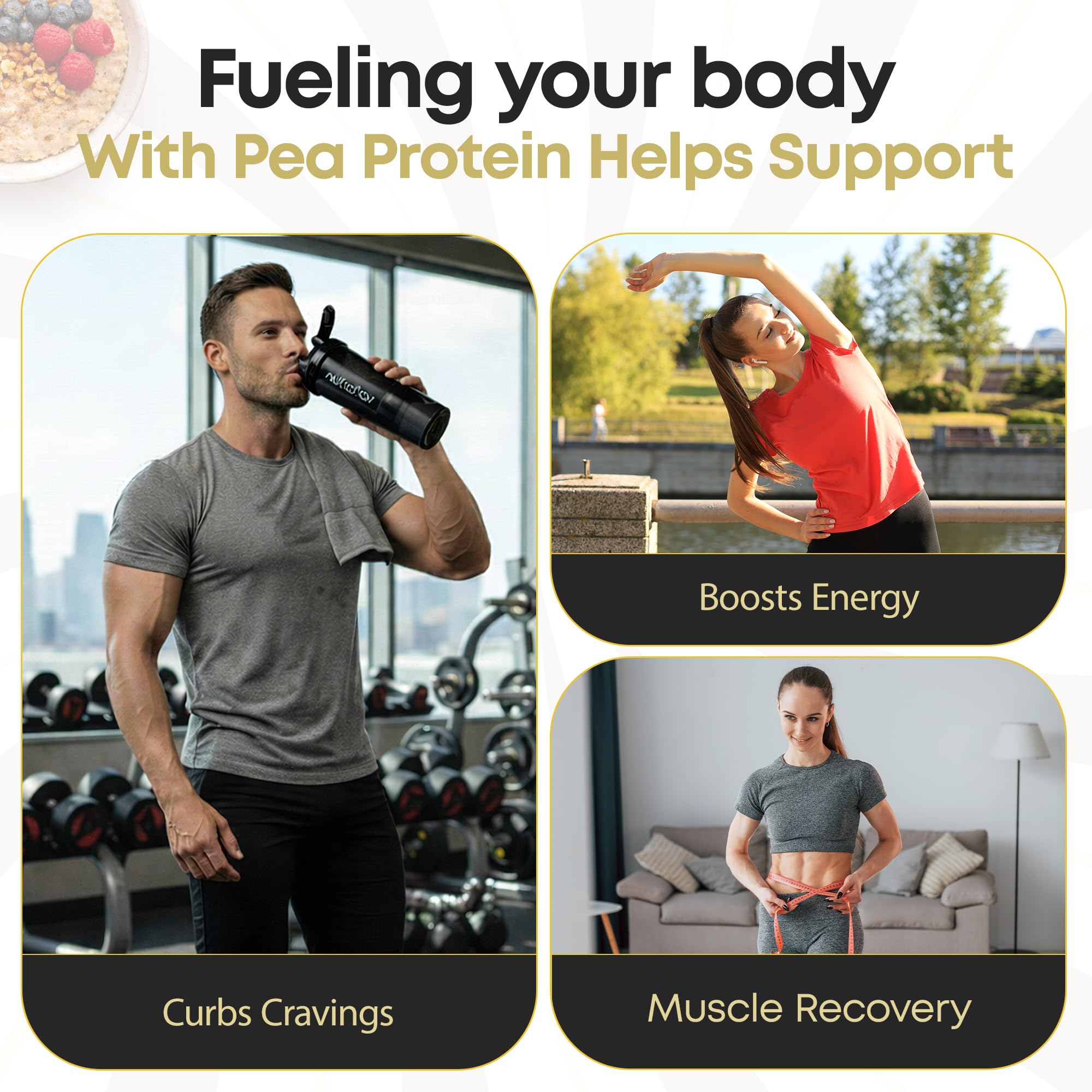 Nutraflav gluten-free pea protein bag highlights clean nutrition