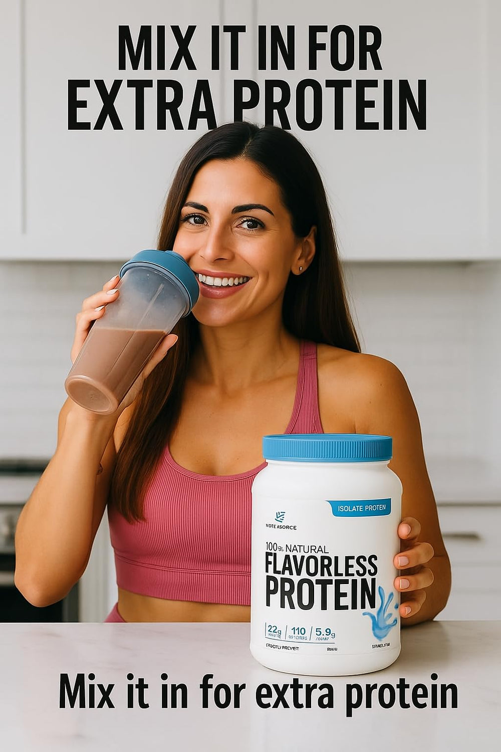 NutraForce scoop highlights 27 g of protein per serving.