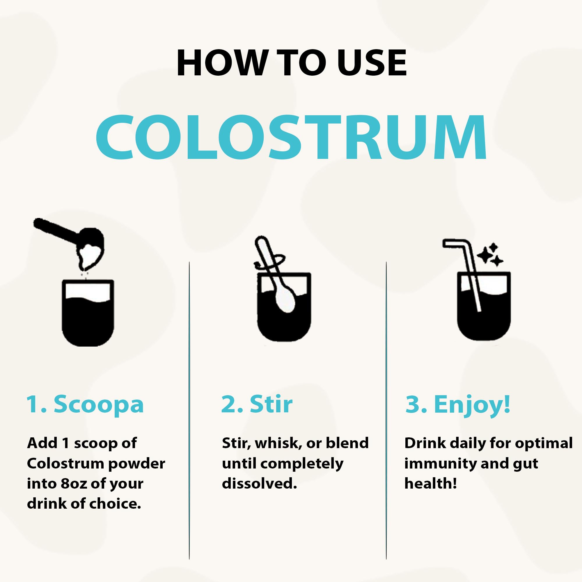 Pouring Nutragenis Colostrum powder into water for easy daily use.