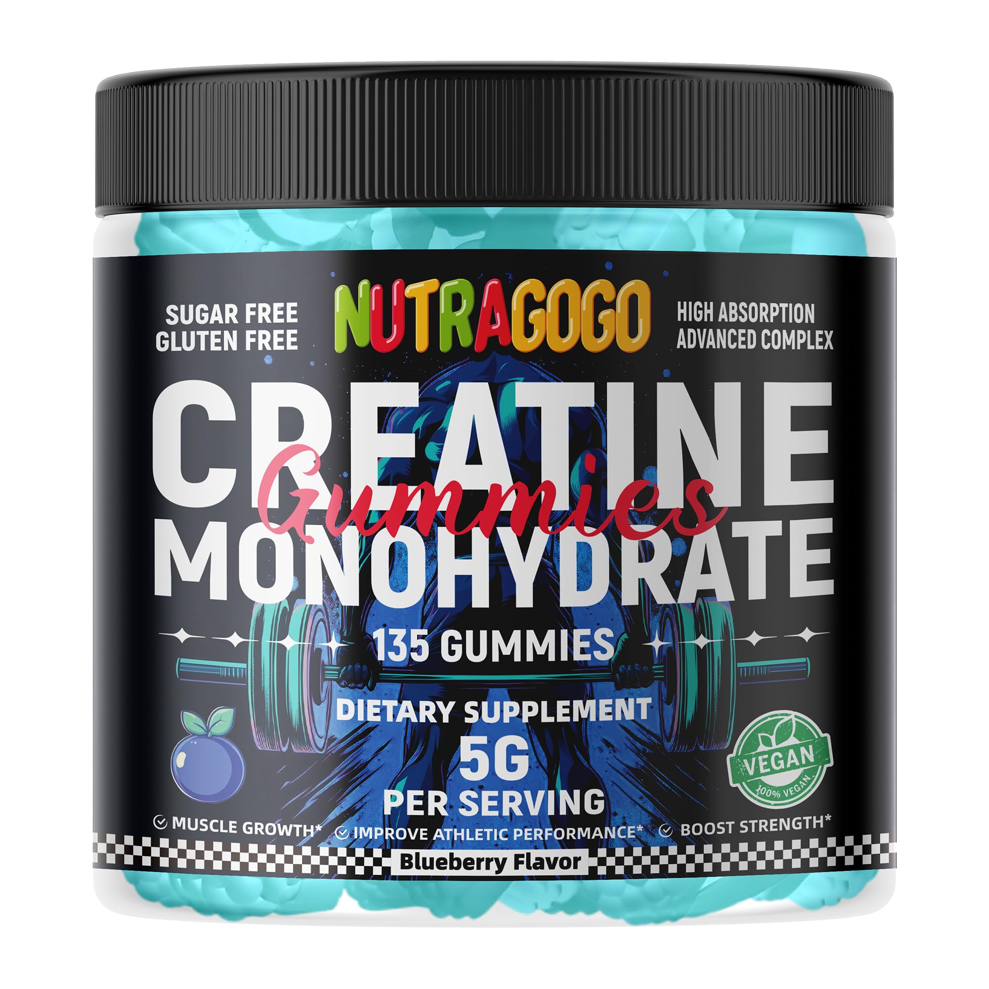 NUTRAGOGO Creatine Gummy use in athletic settings for performance support.