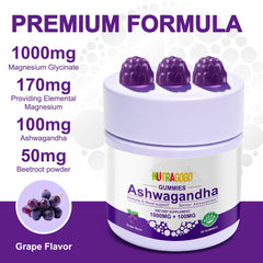 NUTRAGOGO Ashwagandha Gummies kids-friendly packaging for family use.