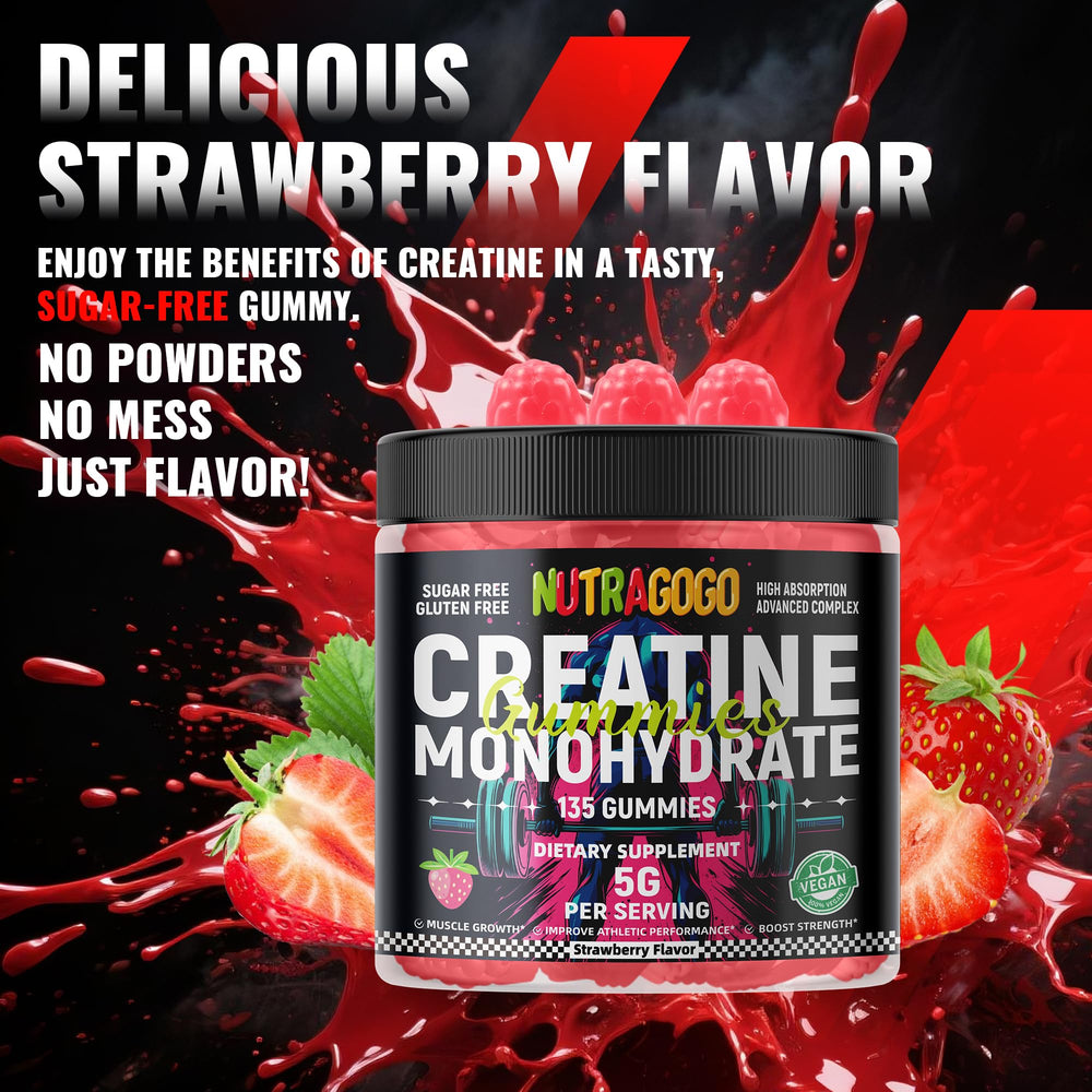 NUTRAGOGO strawberry electrolyte chews close-up with vibrant color and texture