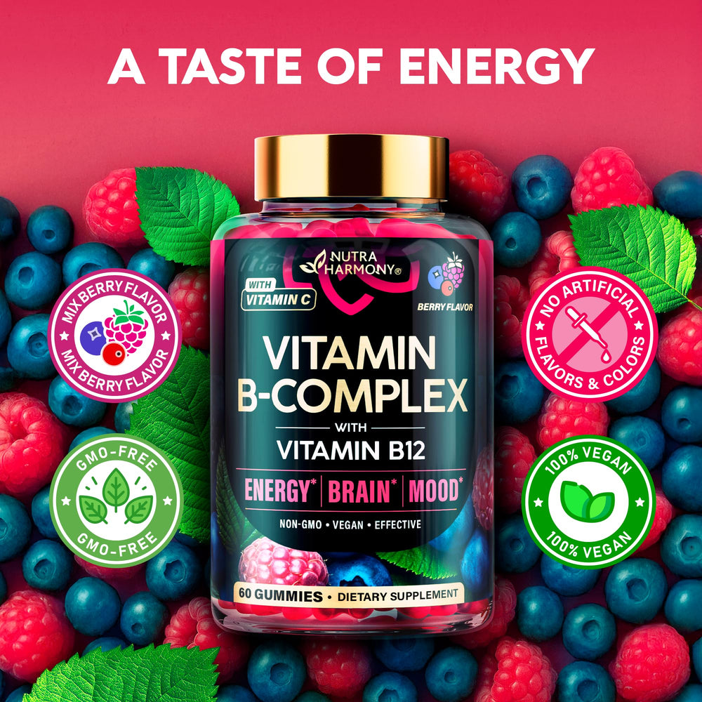 NutraHarmony B-Complex recommended daily serving for wellness.